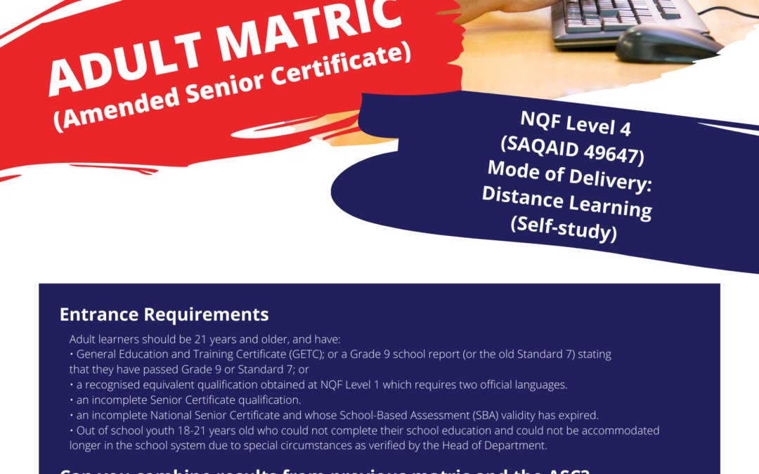 Adult Matric 2022 Fact Sheet Brochure